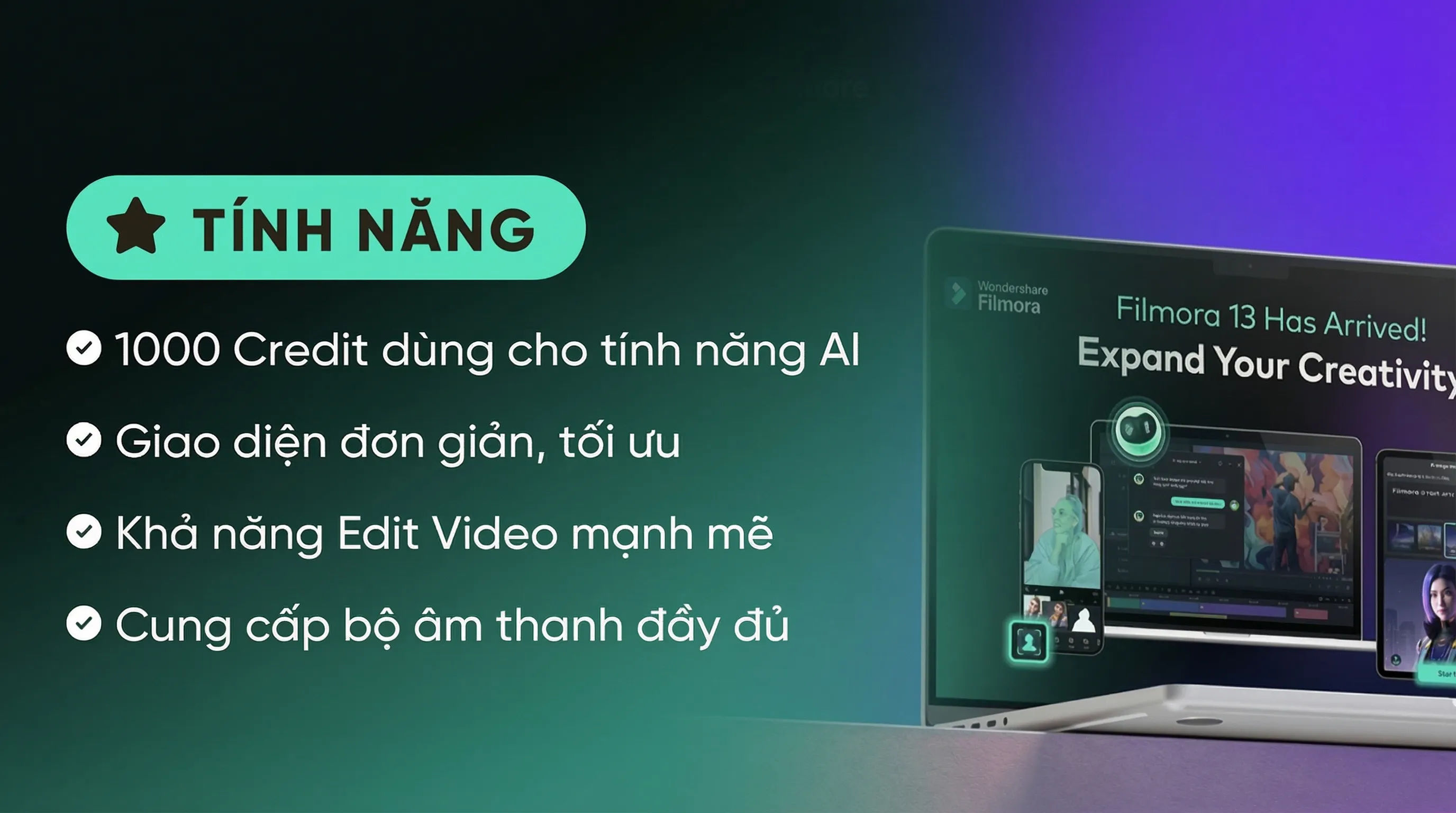 Wondershare Filmora 14 Cho Windows - Tài khoản tạo sẵn - Mua Wondershare Filmora 14 Cho Windows - Tài khoản tạo sẵn giá rẻ uy tín tại EmpireTech - Hình 2