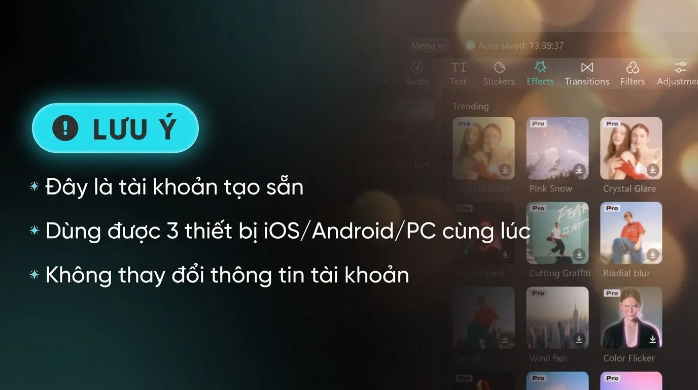 CapCut Pro - Tài khoản tạo sẵn - Mua CapCut Pro - Tài khoản tạo sẵn giá rẻ uy tín tại EmpireTech - Hình 3